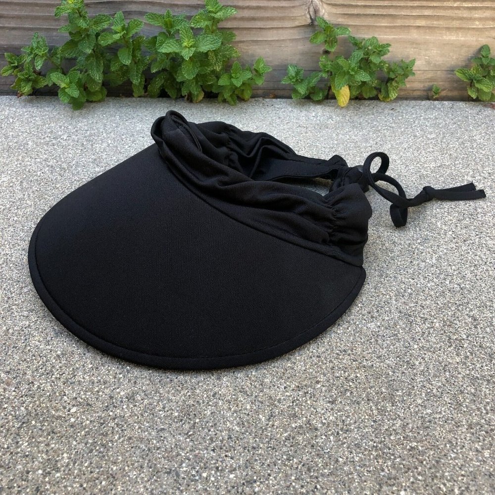 Women's Wide Sun Visor Moisture Wicking Lightweight Adjustable Hat Cap Black​​​​